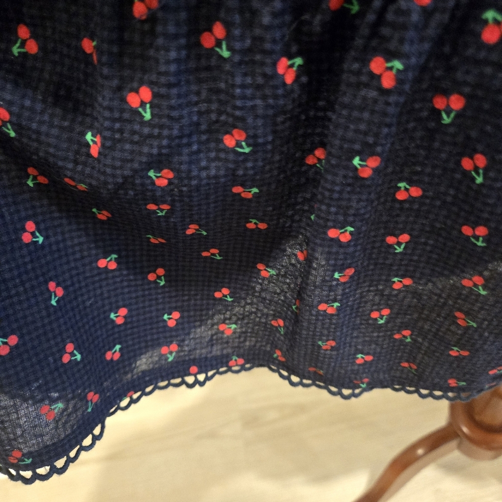 dRA Los Angeles Cherry Print Navy Dress, Size Large, Anthropologie - Picture 5 of 8